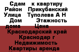 Сдам 2-к квартиру › Район ­ Прикубанский › Улица ­ Туполева А.Н. › Дом ­ 3 › Этажность дома ­ 5 › Цена ­ 13 000 - Краснодарский край, Краснодар г. Недвижимость » Квартиры аренда   . Краснодарский край,Краснодар г.